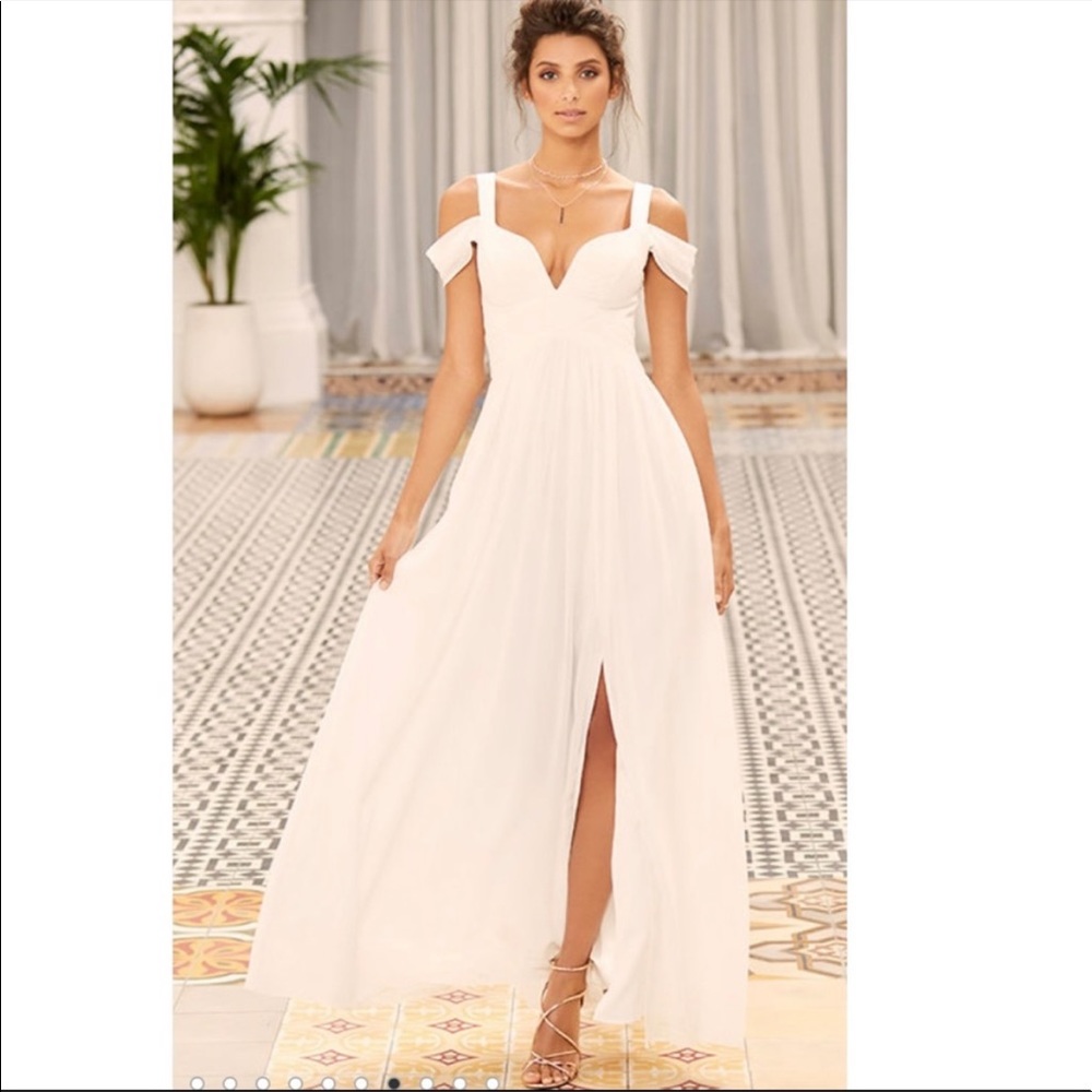 Lulu’s ocean of elegance white maxi dress
